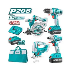 Combo Herramientas Inalambricas Sierra Circular + Taladro + Caladora + Atornillador 20V TOTAL