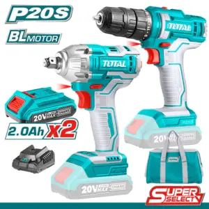 COMBO TALADRO INALÁMBRICO 20V + LLAVE DE IMPACTO INALÁMBRICA SUPER 20V