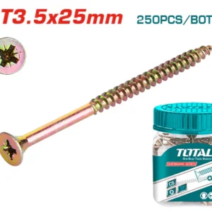 Frasco De Tornillos Dorados 3.5 X 25mm (250pzas) TOTAL