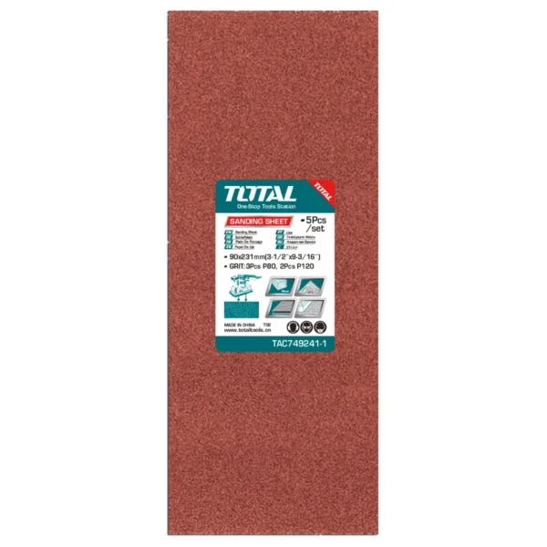 Set De Hojas De Lija 5pzas (90X231MM) TOTAL